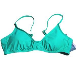 Wild Fable Women Green Scoop Bralette Bikini Top M NWT Adjustable Straps